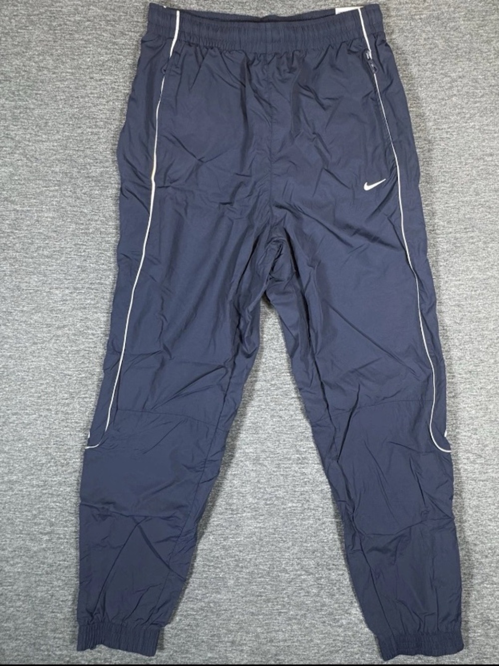 Nike Solo Swoosh Track Pants Navy Blue Tapered FB8620-437 - Men’s Size Small-TAL